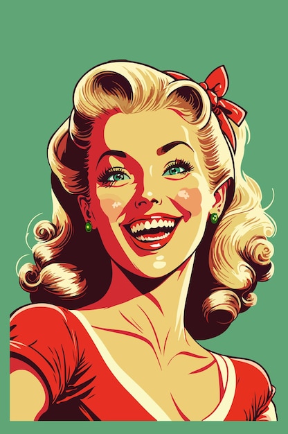 Sexy Pop art Santa girl. Pin up Santa girl.Vector illustration for a card or poster