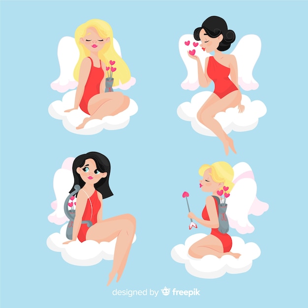 Vector sexy valentine cupid collection