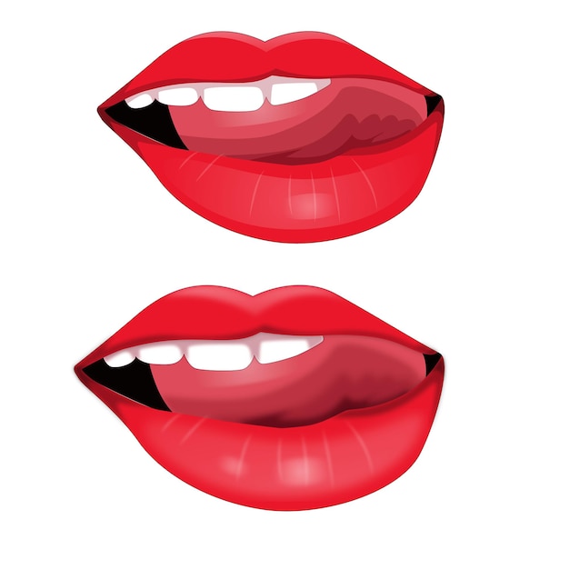 Sexy women red lips vector illustration