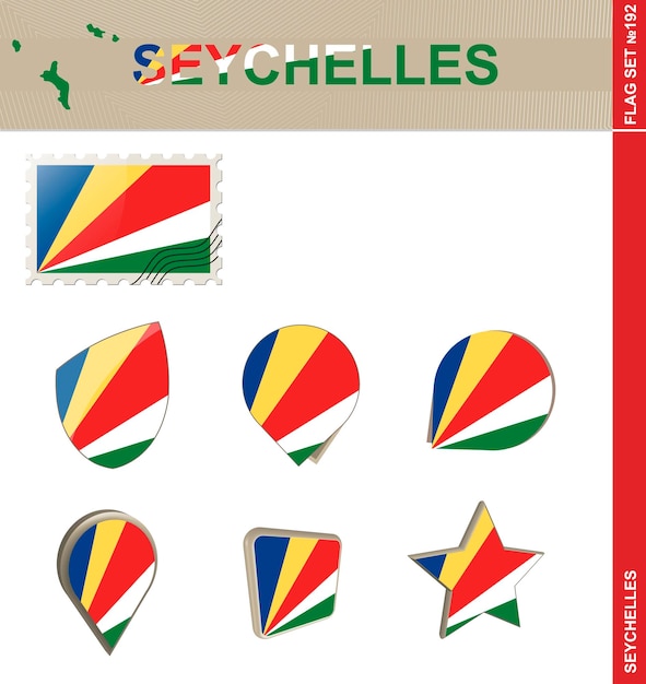 Seychellen vlag set vlag set 192 vector