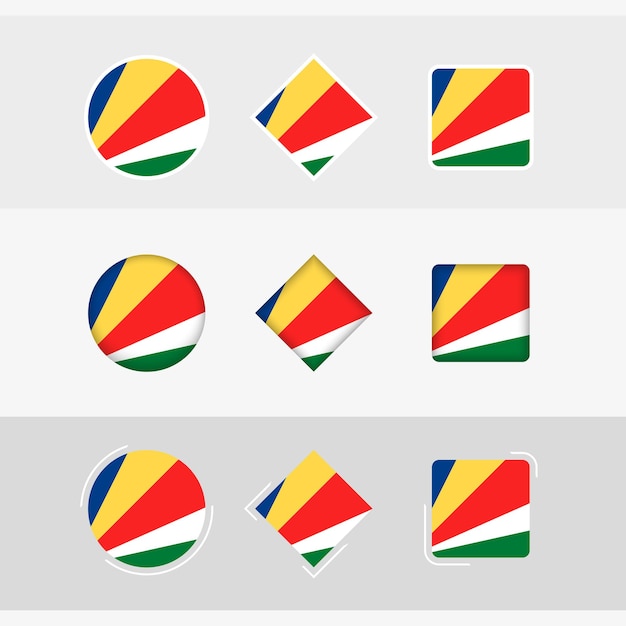 Значки флага Сейшельских островов устанавливают векторный флаг Сейшельских островов