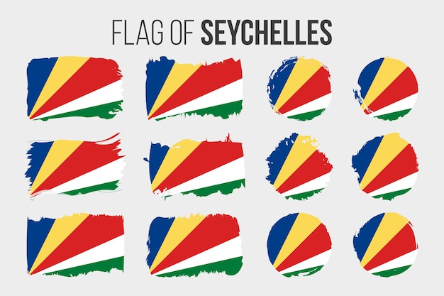 Seychelles flag Illustration brush stroke and grunge flags of Seychelles isolated on white