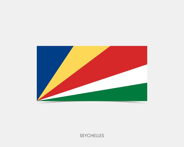 ベクトル セイシェル諸島の長方形の旗のアイコンと影