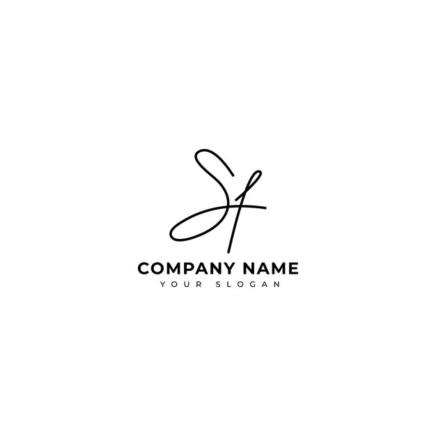 Sf Initial signature logo vector design