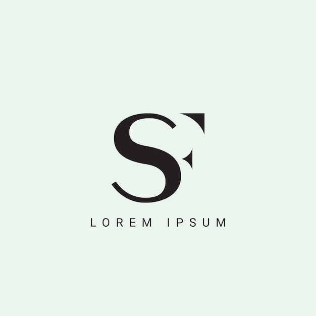 SF 글자 로고 디자인 SF 다각형 원 삼각형 육각형 평평하고 간단한 스타일의 색