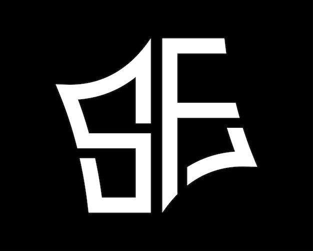 Vettore design vettoriale del logo delle lettere sf