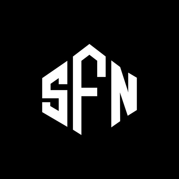 Design del logo a lettere sfn con forma di poligono sfn poligono e forma di cubo design del logo sfn esagono vettoriale modello del logo colori bianco e nero sfn monogramma business e logo immobiliare