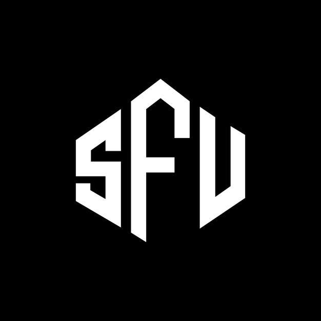 Vector sfu letter logo ontwerp met veelhoek vorm sfu veelhoek en kubus vorm logo ontwerp sfu zeshoek vector logo sjabloon witte en zwarte kleuren sfu monogram bedrijf en vastgoed logo