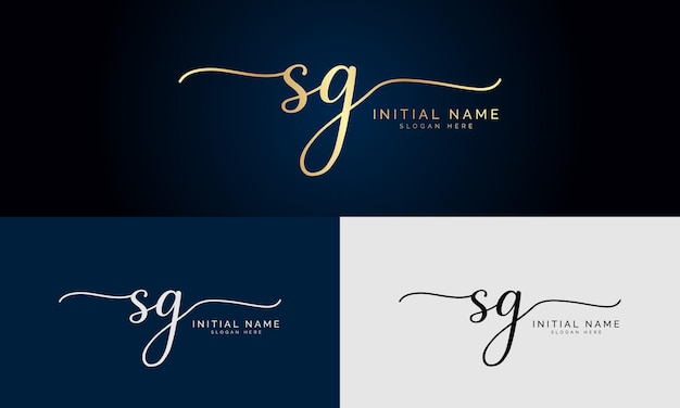 sg eerste handschrift handtekening logo-ontwerp