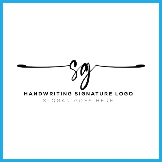 Vector sg handwriting signature logo design sg letter real estate beauty photography letter logo
