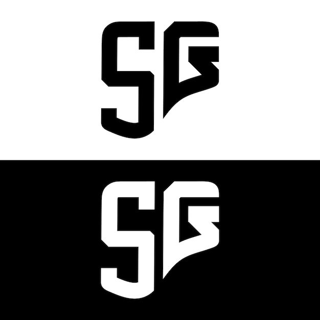 Vector sg logo sg brief logo-ontwerp met zwart-witte kleur