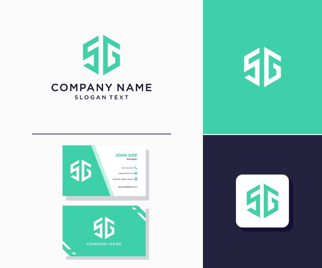 SG modern logo initials hexagon monogram used for brand identity