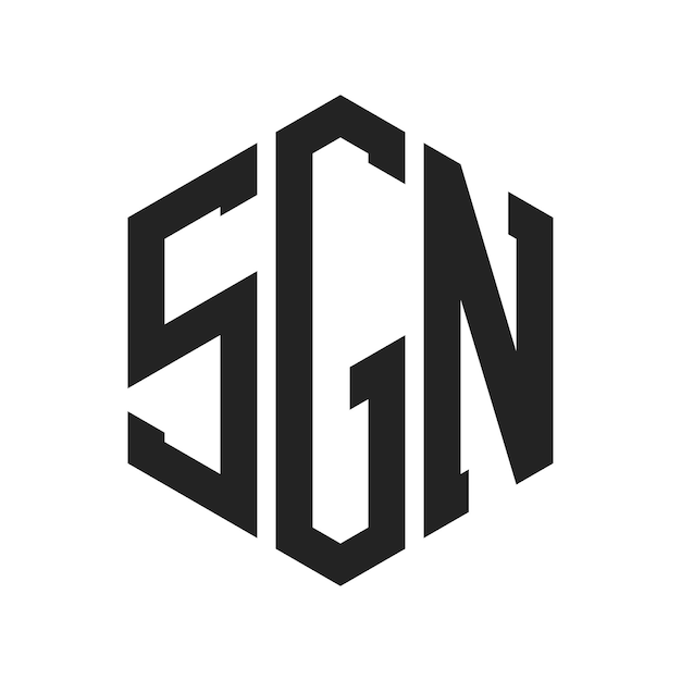 Дизайн логотипа SGN Первоначальная буква SGN Монограмма Логотип с использованием шестиугольной формы