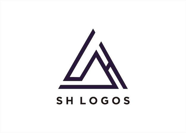 SH driehoek logo ontwerpsjabloon