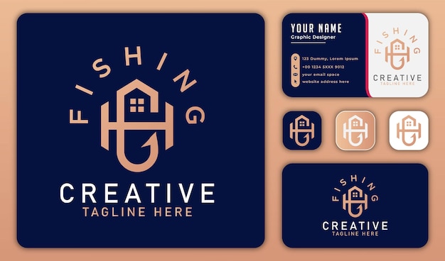 Sh fish business logo design