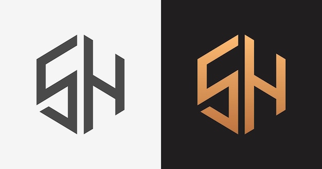 Sh letter logo design