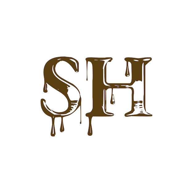 Vettore progettazione del logo sh