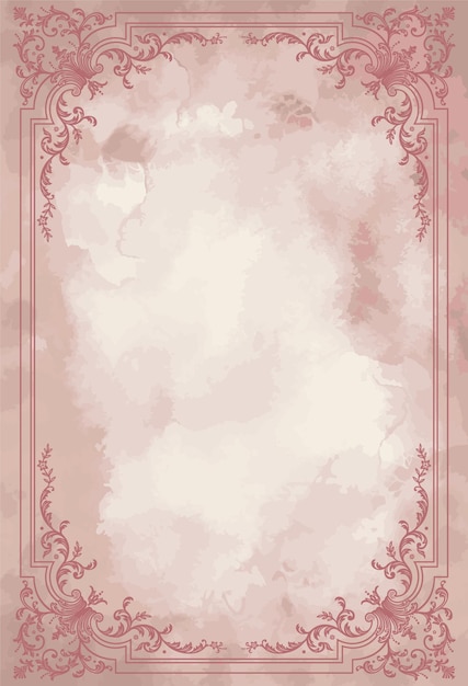 Vector shabby chic pale pink wash decorative vintage frame for invitation