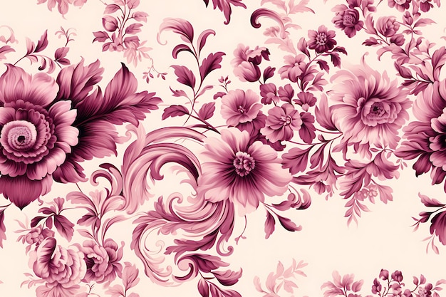 shabby chic symmetrical Flowers pattern illustration