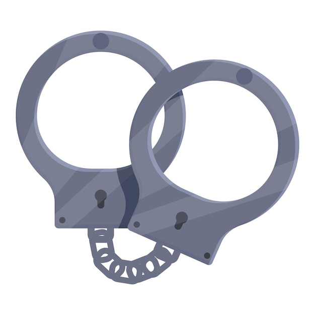 Vector shackle handcuff icon cartoon vector police arrest criminal prison