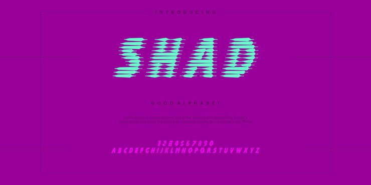 Vector shad modern abstract digital alphabet font minimal technology typography creative urban sport