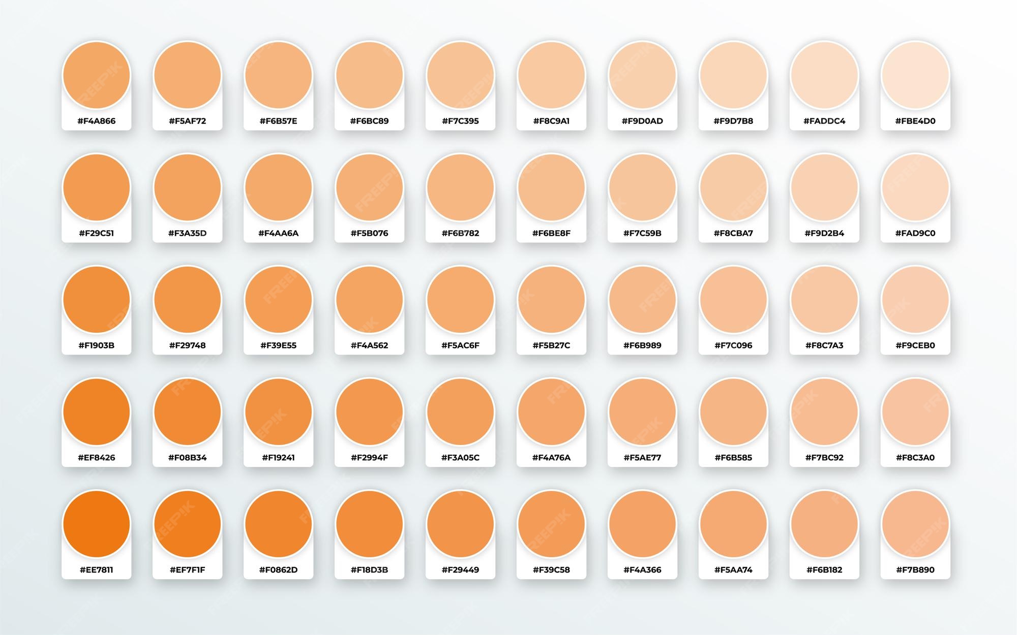 Premium Vector | Shades of orange color palette with hex