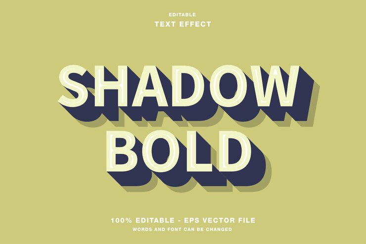 Shadow Bold 3D Editable Text Effect