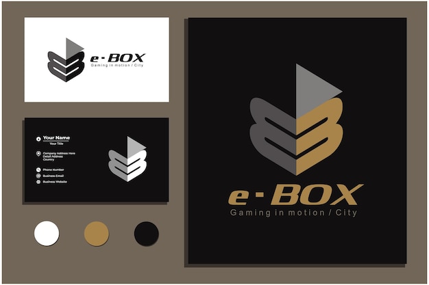 shadow eb letter logo box