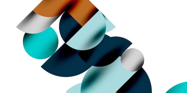 Shadow effect shiny circles and round triangles geometric modern art Vector Illustration For Wallpaper Banner Background Card Book Illustration landing page