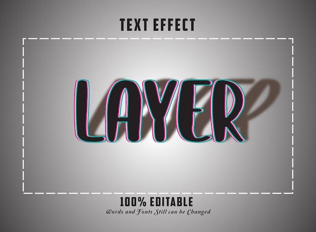 Vector shadow effect text colored style