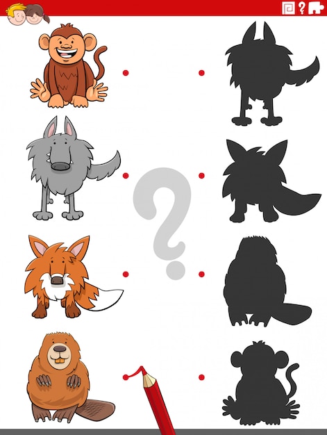 Shadow game with funny animal characters