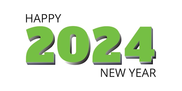 白い背景に影新年あけましておめでとうございます 2024 テキスト デザイン分離