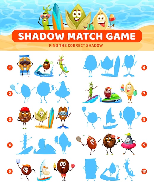 Игра shadow match с сумасшедшими персонажами на пляже