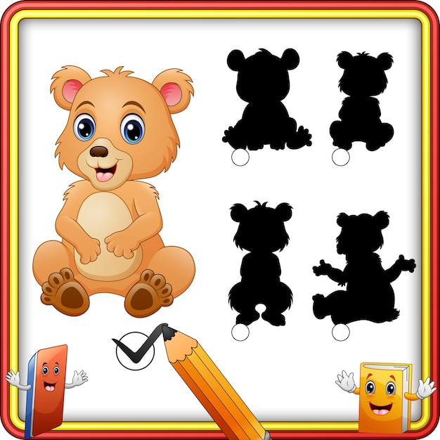 Shadow matching of bear cartoon