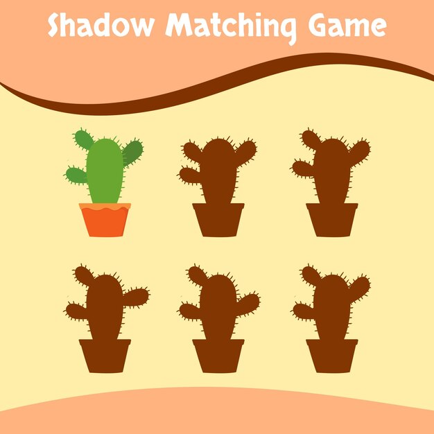 Shadow matching game background premium vector