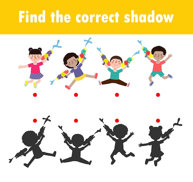 Shadow matching game for kids visual game for kid find the correct shadow instructional media