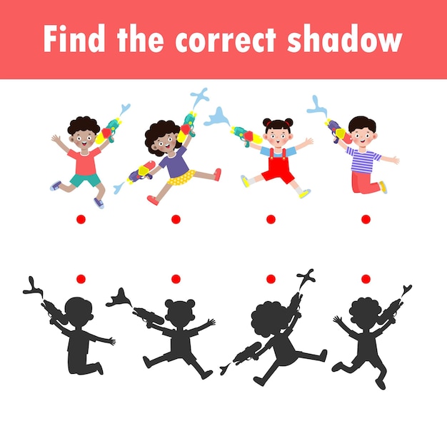 Shadow matching game for kids visual game for kid find the correct shadow instructional media