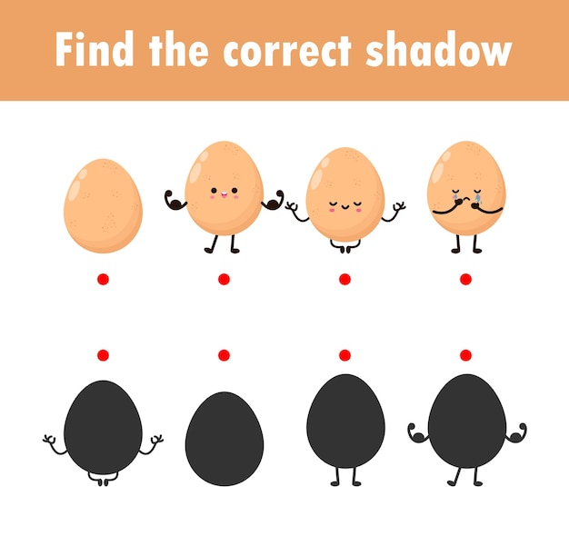 Shadow Matching Game voor kinderen Visueel spel voor kinderen vind de juiste Shadow Instructiemedia