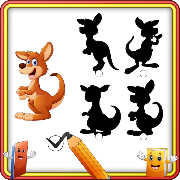 Shadow matching of kangaroo cartoon