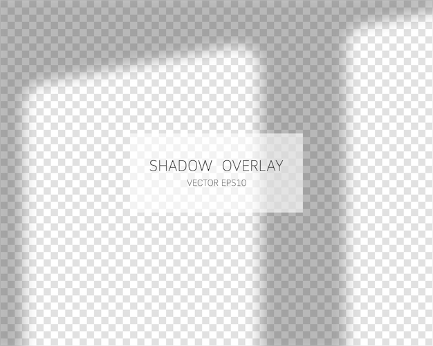 Vector shadow overlay effect. natural shadows from window isolated on transparent background.   illustration.