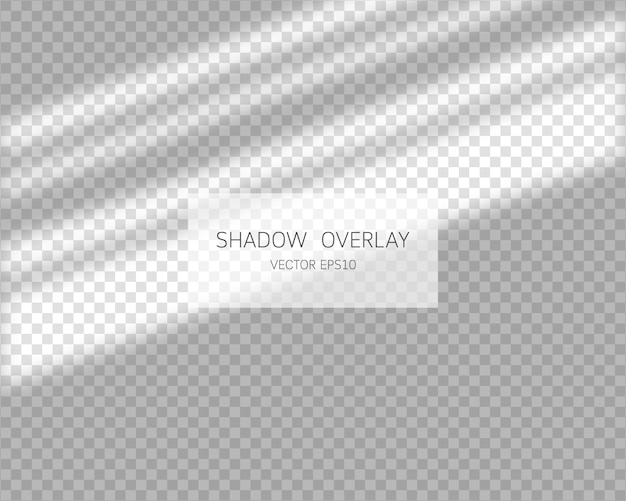 Vettore effetto di sovrapposizione dell'ombra. ombre naturali dalla finestra su sfondo trasparente. illustrazione.