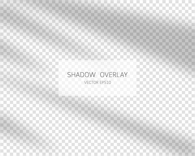 Vector shadow overlay effect natural shadows isolated on transparent background vector illustration