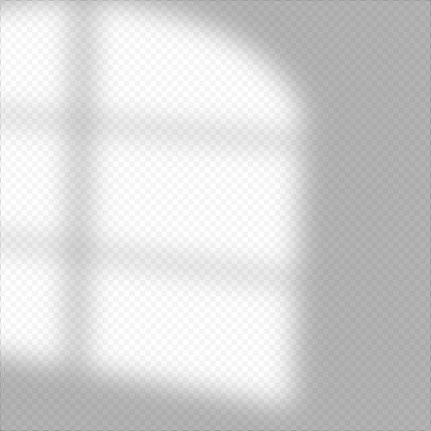シャドウオーバーレイ効果。窓からの柔らかな光と影。透明な影のオーバーレイ効果と室内の自然な稲妻のリアルなベクトルモックアップ。