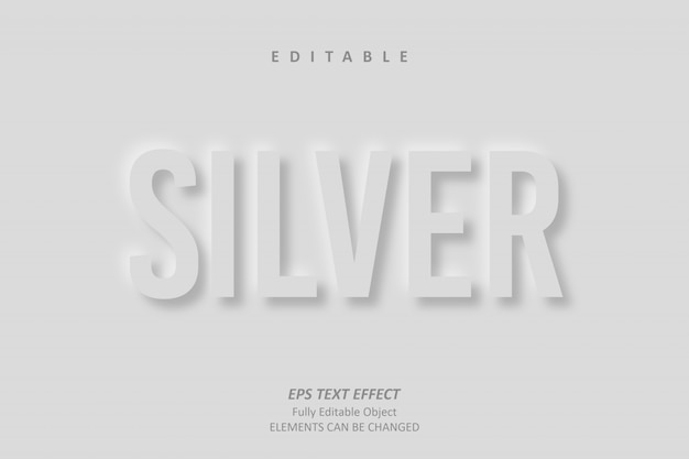 shadow silver editable text effect