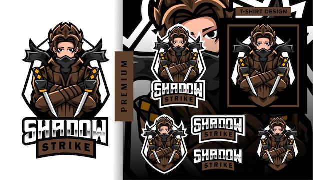 Shadow strike mascotte esport logo design