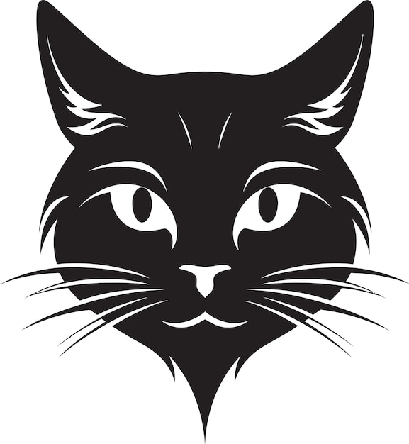 Vector shadowed emblem of the cat graceful whisker and paw prints