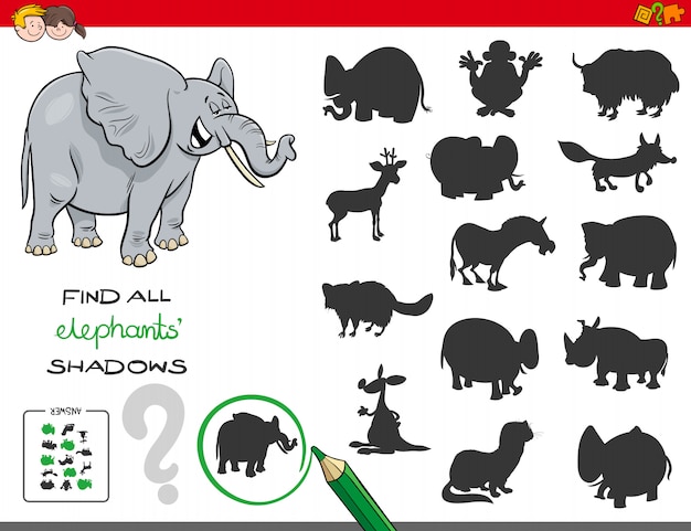 shadows game with elephant characters