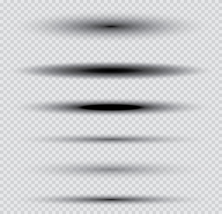 Vector shadows set on transparent background. vector illustration.