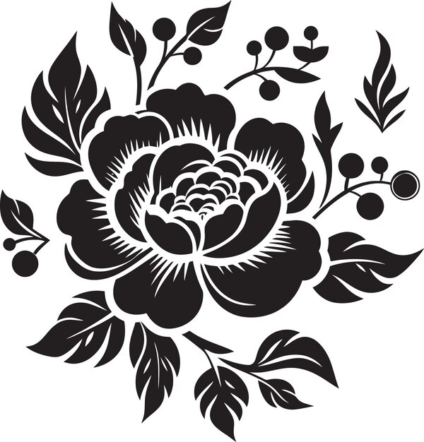 Shadowy bloomed elegance black vector bloomed eleganceobsidian floral melodies chic floral vector me