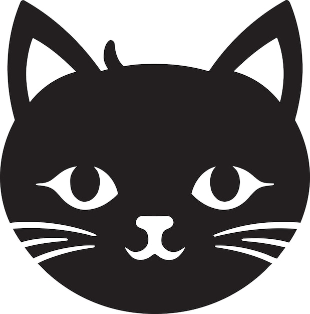 Shadowy feline insignia minimalistic cat profile